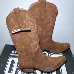 Dingo Out West Embroidered Snip Toe Cowboy  Womens Size 9 Camel Boots DI920 NEW
